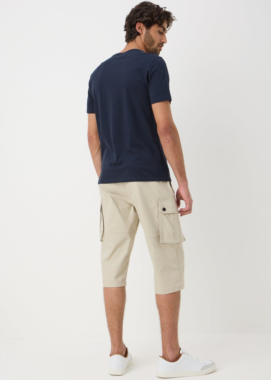 Ecru 3/4 Cargo Shorts