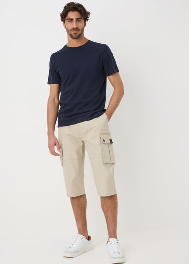Ecru 3/4 Cargo Shorts