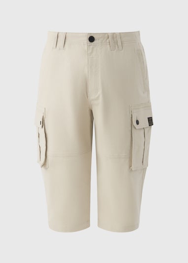 Ecru 3/4 Cargo Shorts