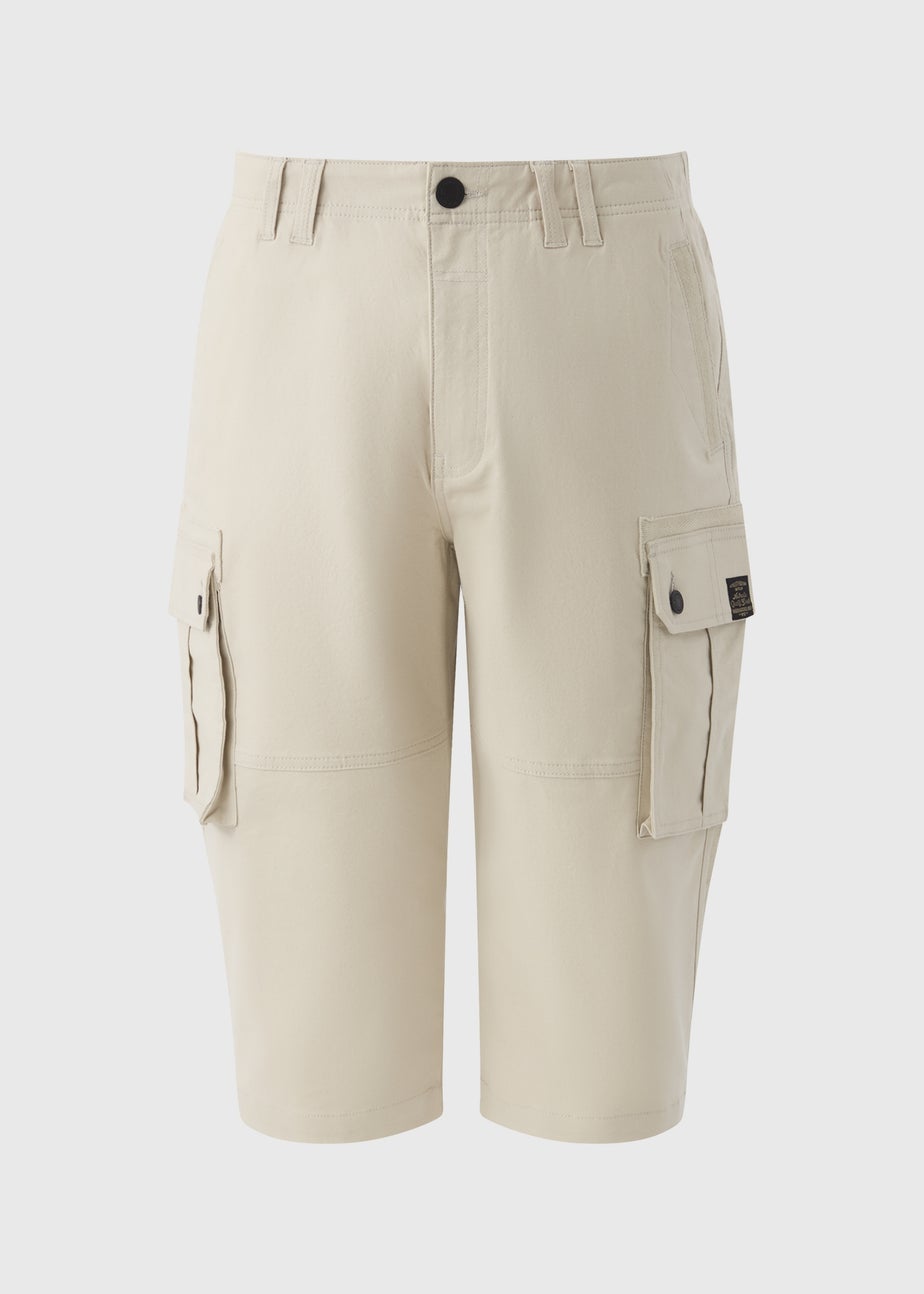 Ecru 3/4 Cargo Shorts