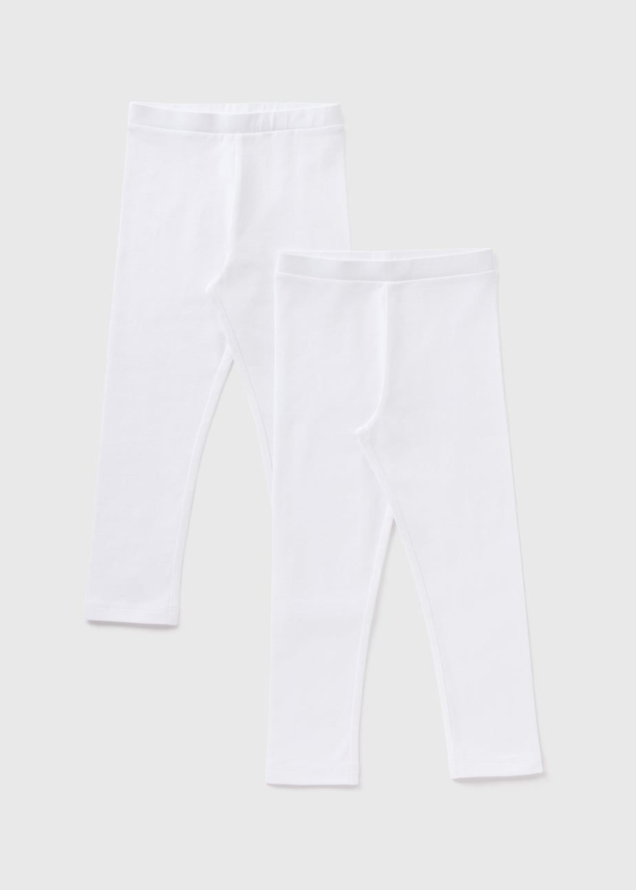 2 Pack Girls White Leggings (1-7yrs)