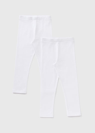 2 Pack Girls White Leggings (1-7yrs)