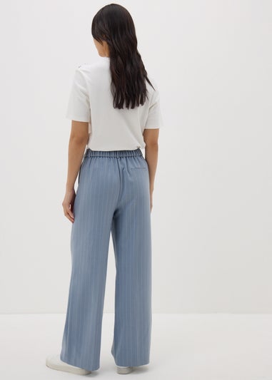 Et Vous Blue Pinstripe Wide Leg Trousers