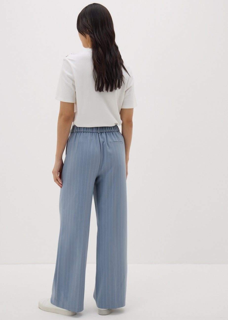 Et Vous Blue Pinstripe Wide Leg Trousers
