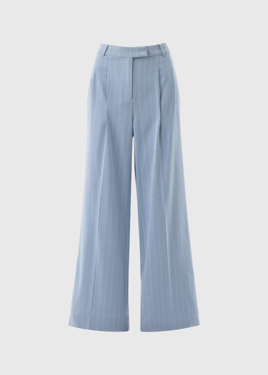 Et Vous Blue Pinstripe Wide Leg Trousers