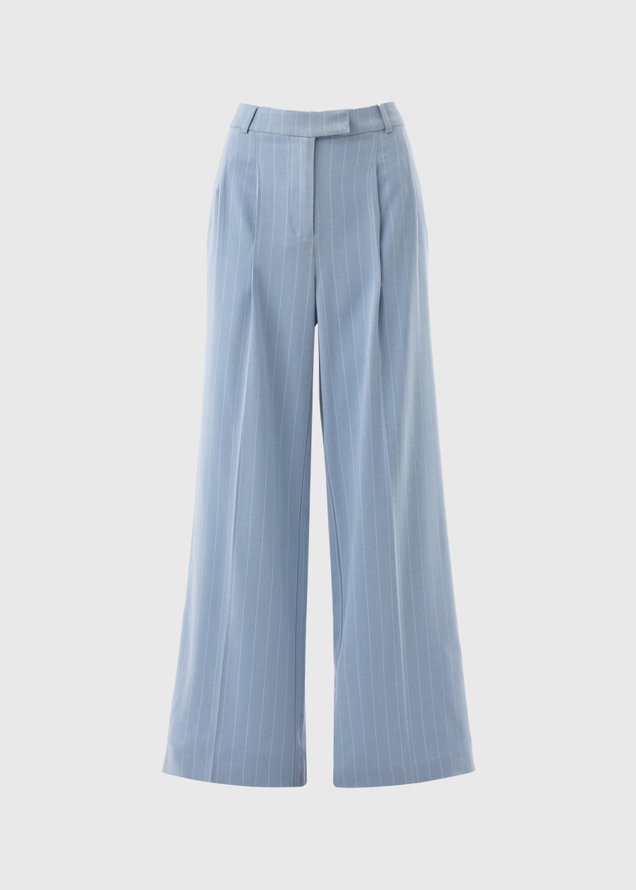 Et Vous Blue Pinstripe Wide Leg Trousers