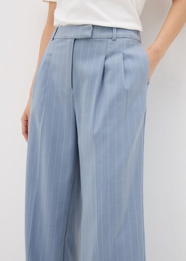 Et Vous Blue Pinstripe Wide Leg Trousers