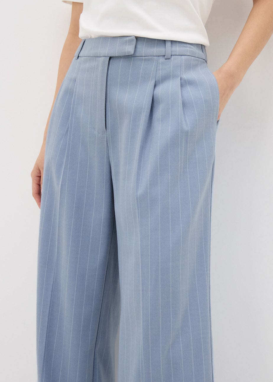 Et Vous Blue Pinstripe Wide Leg Trousers