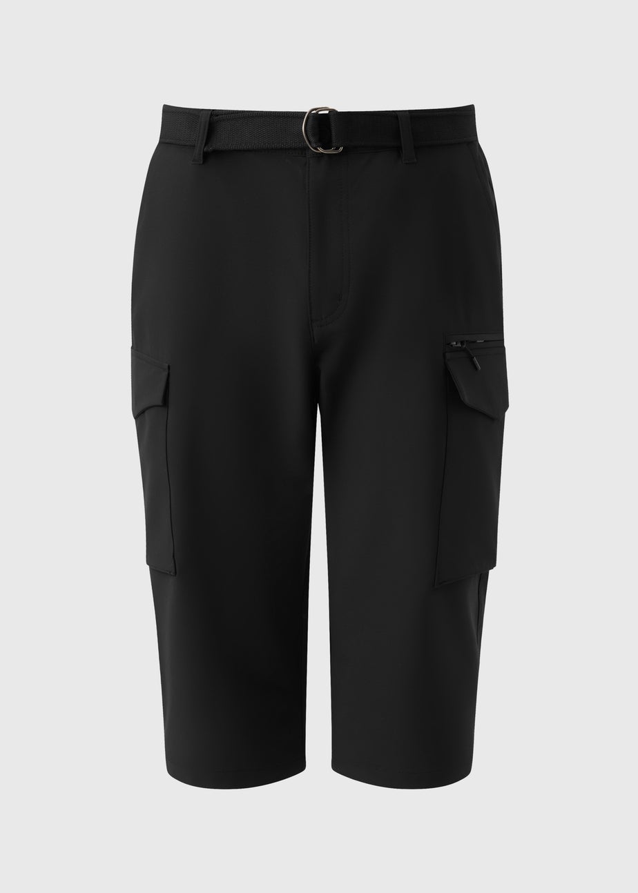 Black Belted 3/4 Trek Shorts
