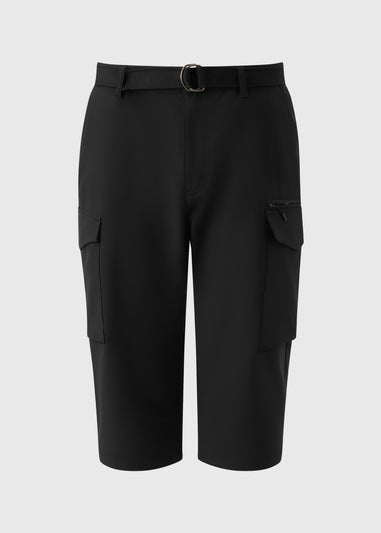 Black Belted 3/4 Trek Shorts