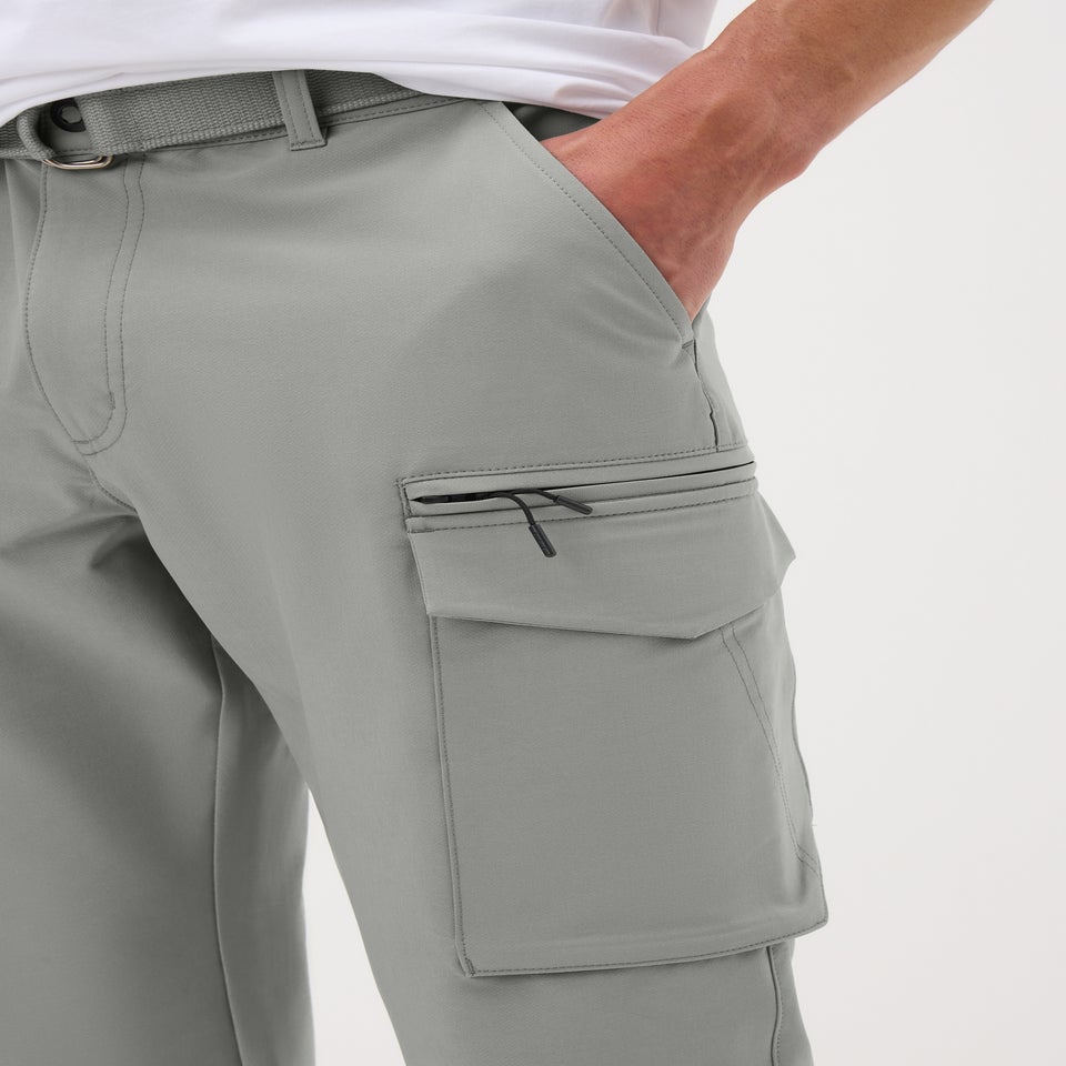 Grey Belted 3/4 Trek Shorts