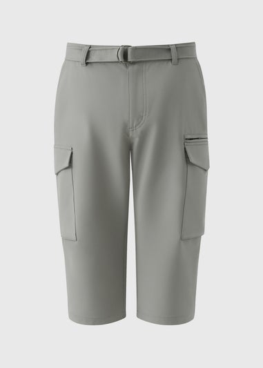 Grey Belted 3/4 Trek Shorts
