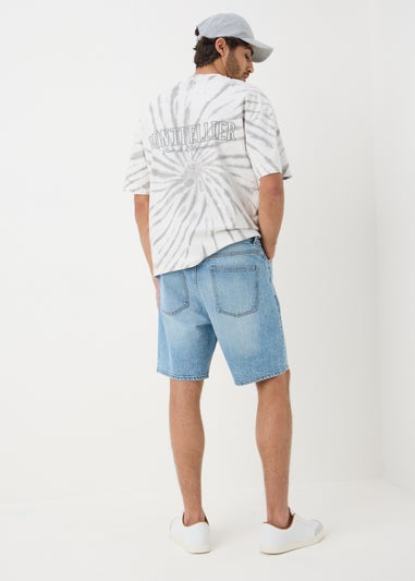 Mid Wash Loose Fit Denim Shorts