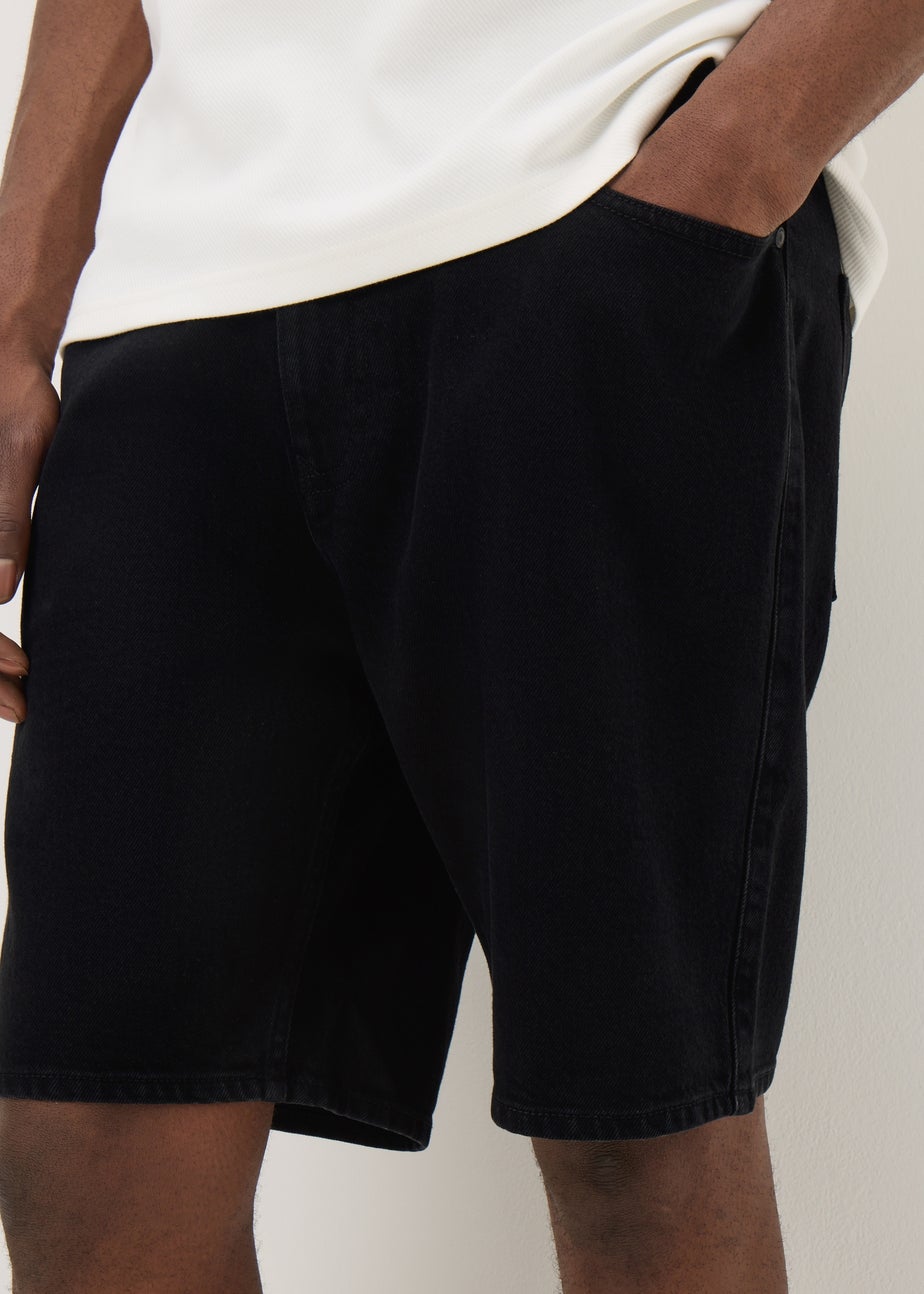 Dark Wash Loose Fit Denim Shorts