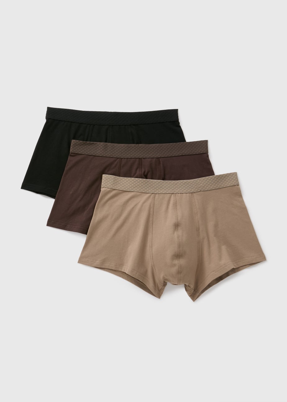 3 Pack Brown Plain Hipsters