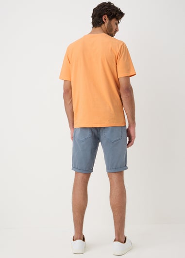 Blue Garment Dyed Shorts