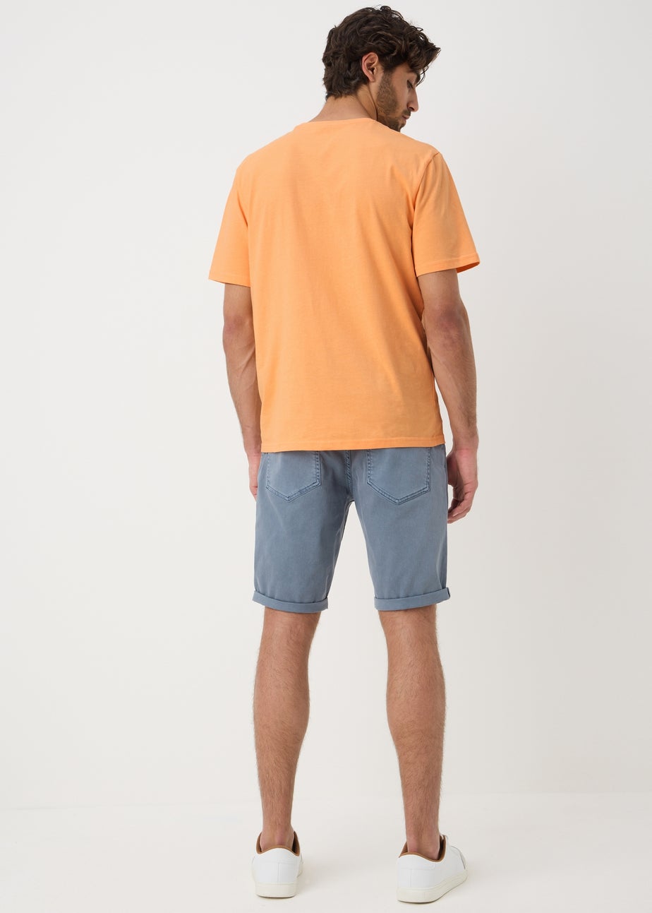Blue Garment Dyed Shorts