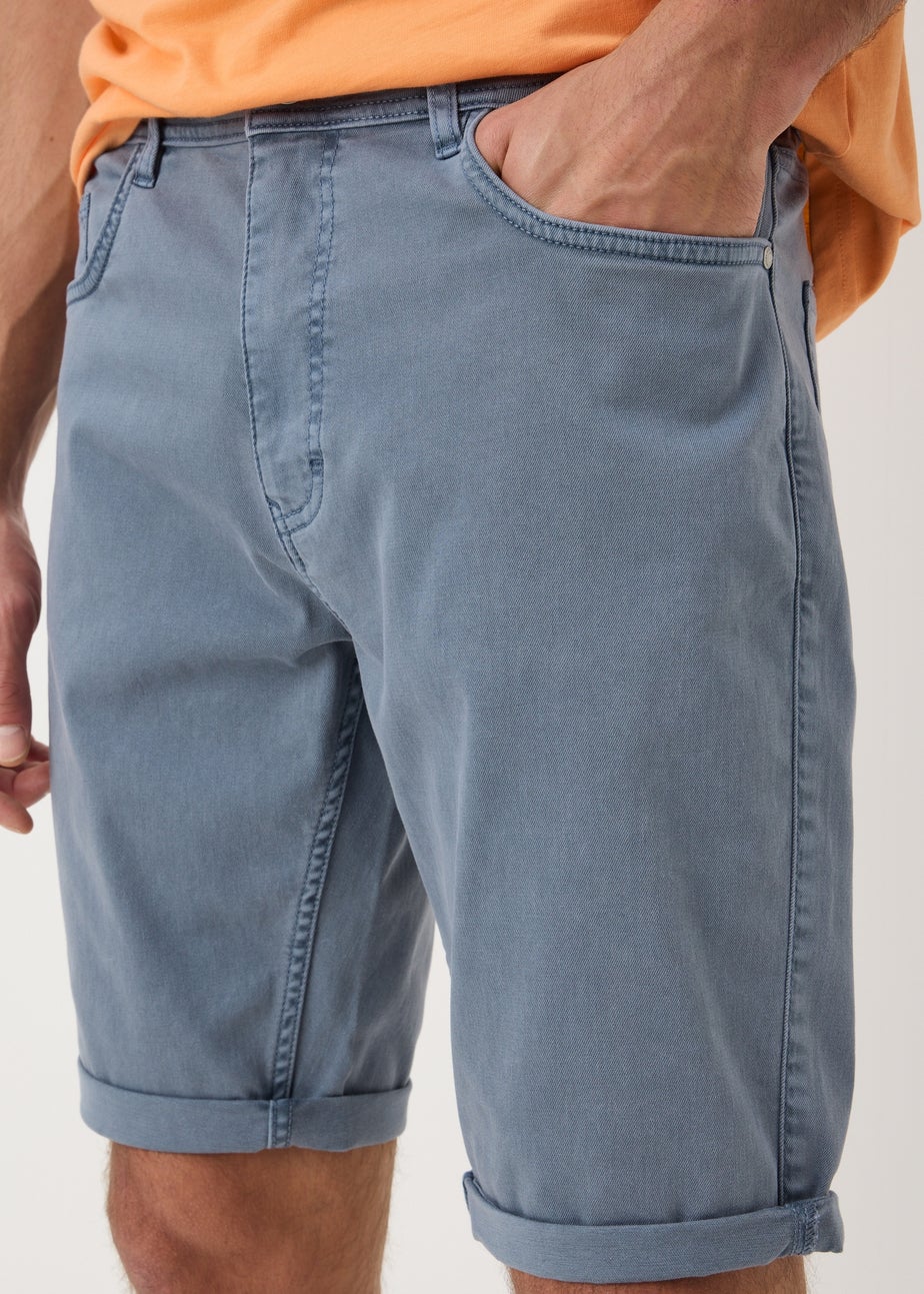 Blue Garment Dyed Shorts