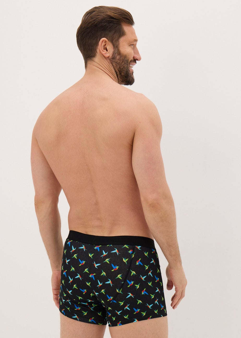 3 Pack Blue Tropical Bird Keyhole Boxers