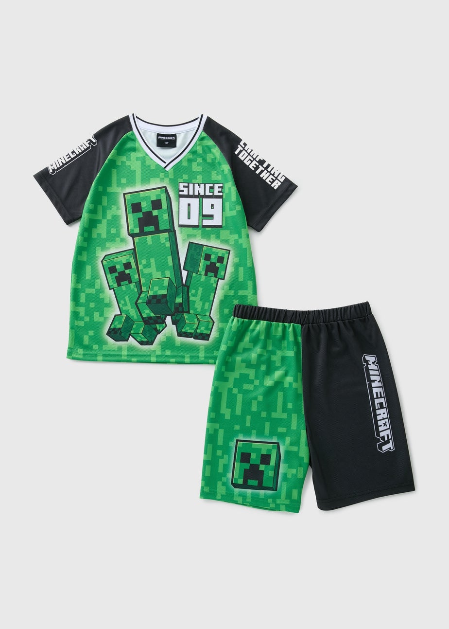 Minecraft Green T-Shirt & Shorts Set (5-13yrs)