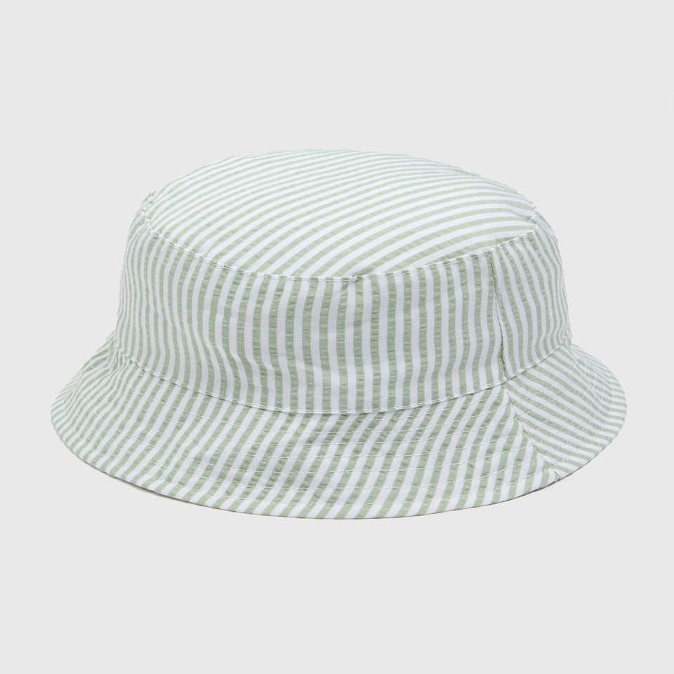 Baby Sage Crinkle Stripe Bucket Hat (Newborn-24mths)