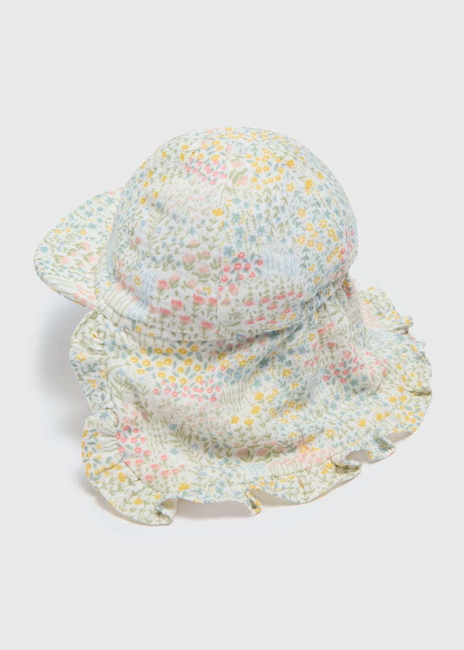 Baby Cream Floral Sun Hat