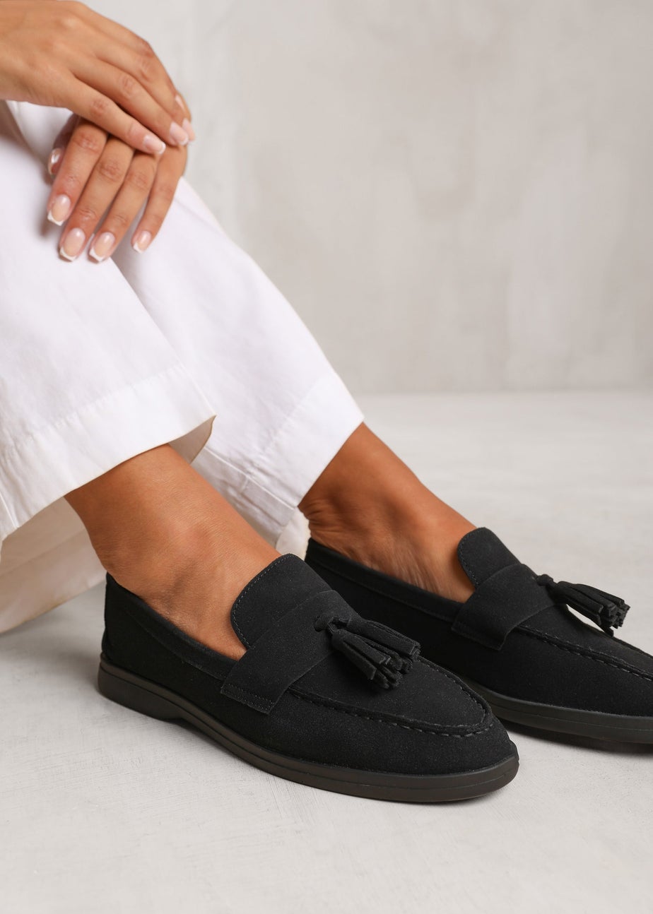 Where's That From Black Kenya Wide Fit Slip On Loafers
