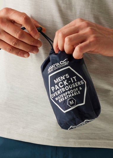 Regatta Navy Pack-It Waterproof Breathable Isolite Overtrousers