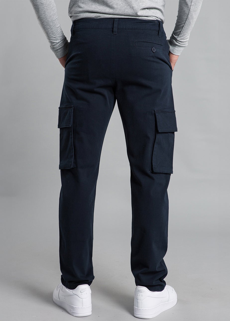 French Connection Navy Cotton Regular Fit Cargo Style Trousers