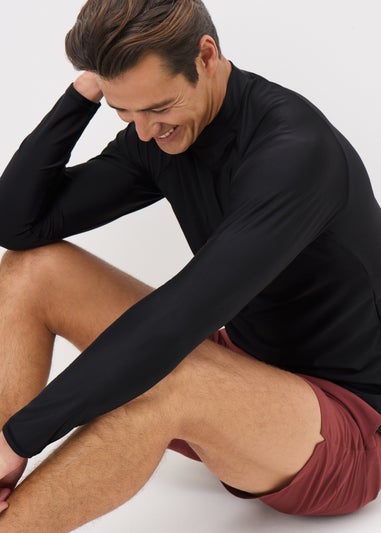 Black Plain Long Sleeve Rash Vest