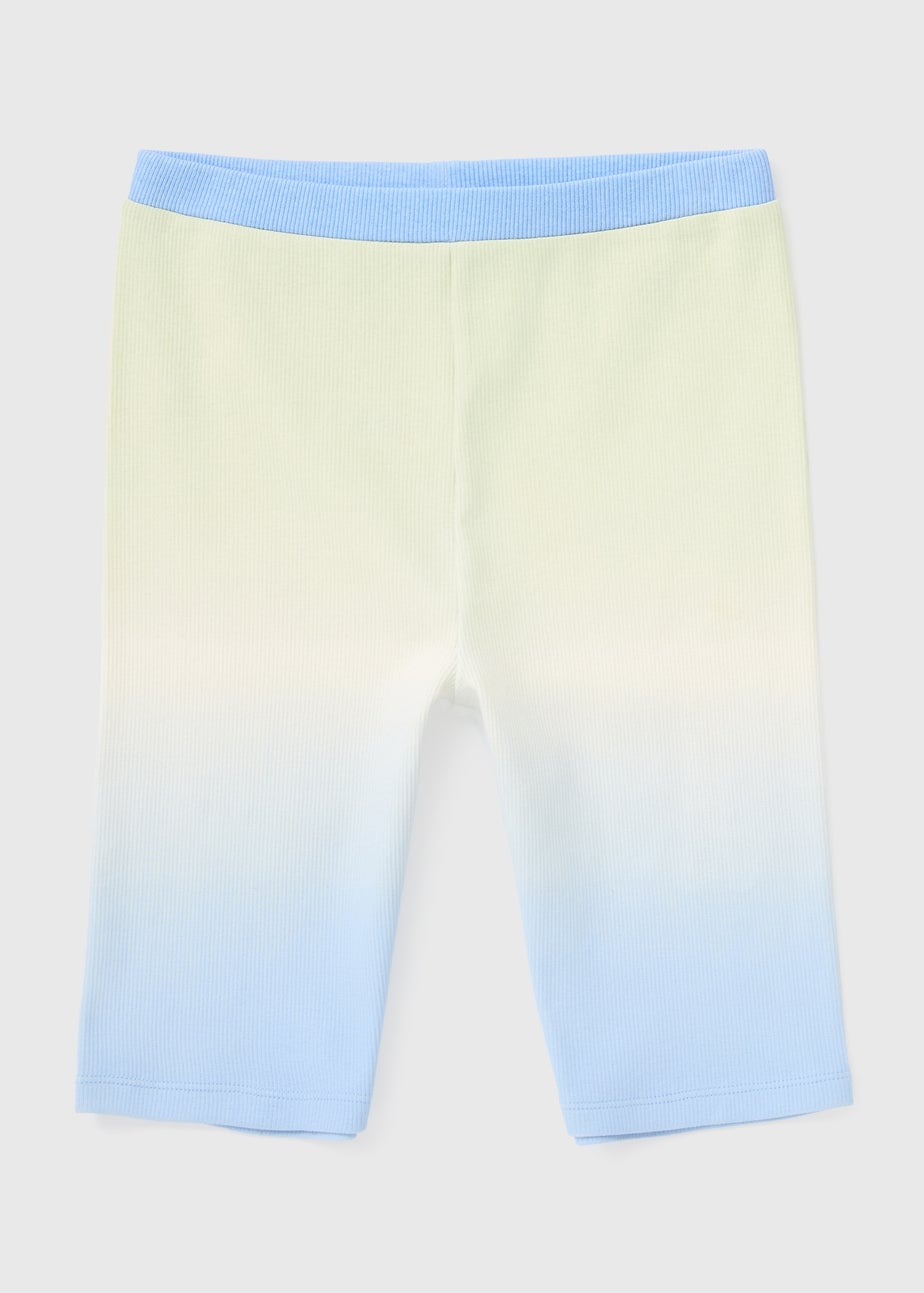 Blue Ombre Ribbed Shorts