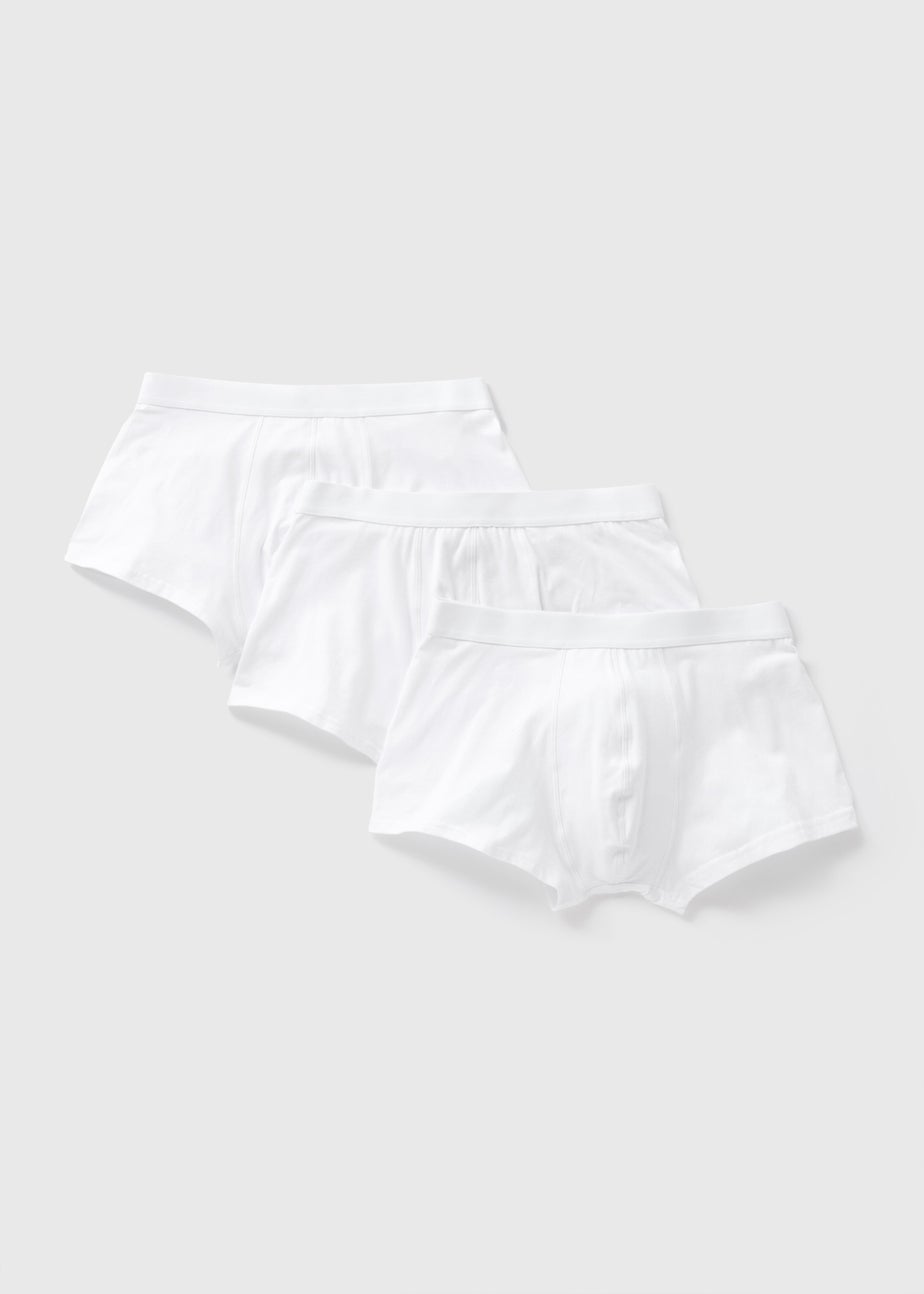 3 Pack White Hipster Boxers