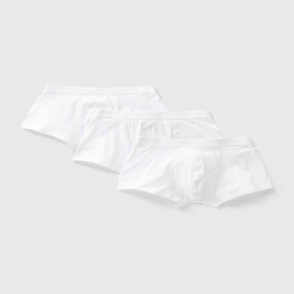 3 Pack White Hipster Boxers