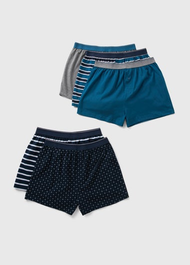 5 Pack Multicolour Geo Stripe Loose Fit Boxers