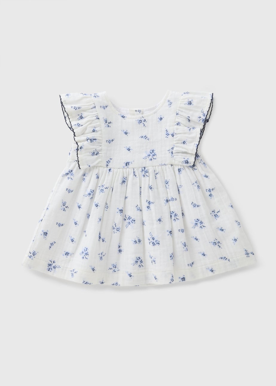 Baby Blue Floral Dress (Newborn-23mths)
