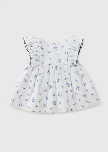 Baby Blue Floral Dress (Newborn-23mths)