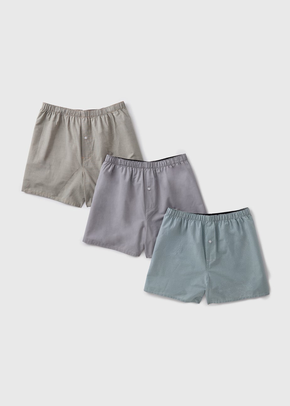 3 Pack Multicolour Woven Boxers