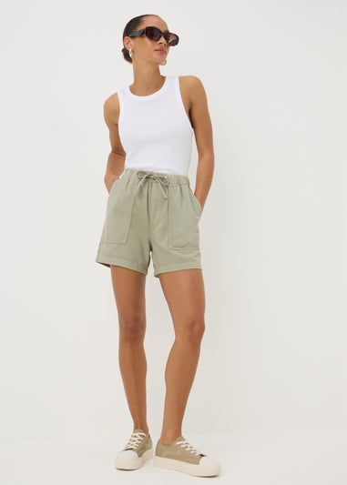 Sage Green Utility Shorts