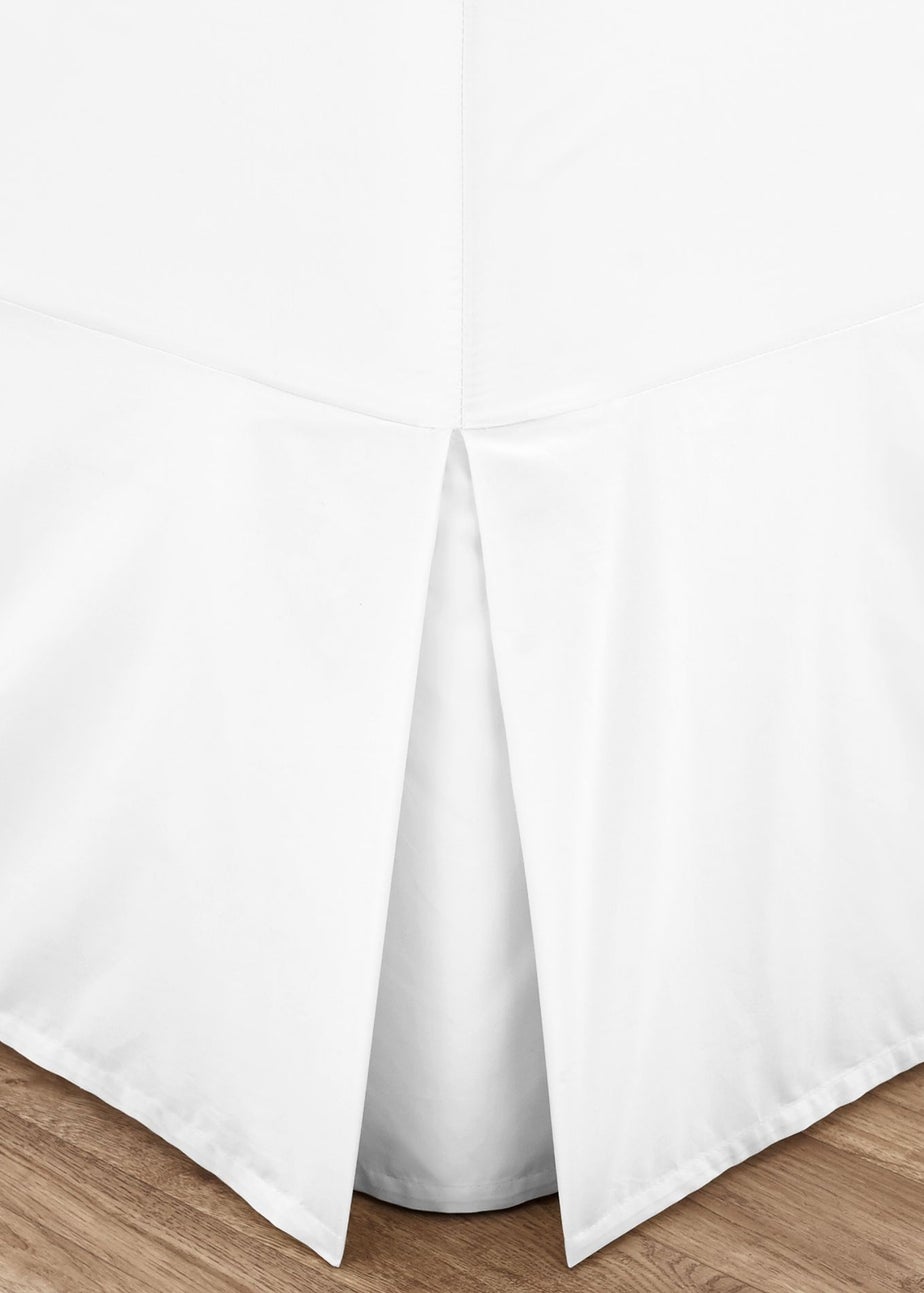 Catherine Lansfield White Easy Iron Percale Combed Fitted Valance Sheet