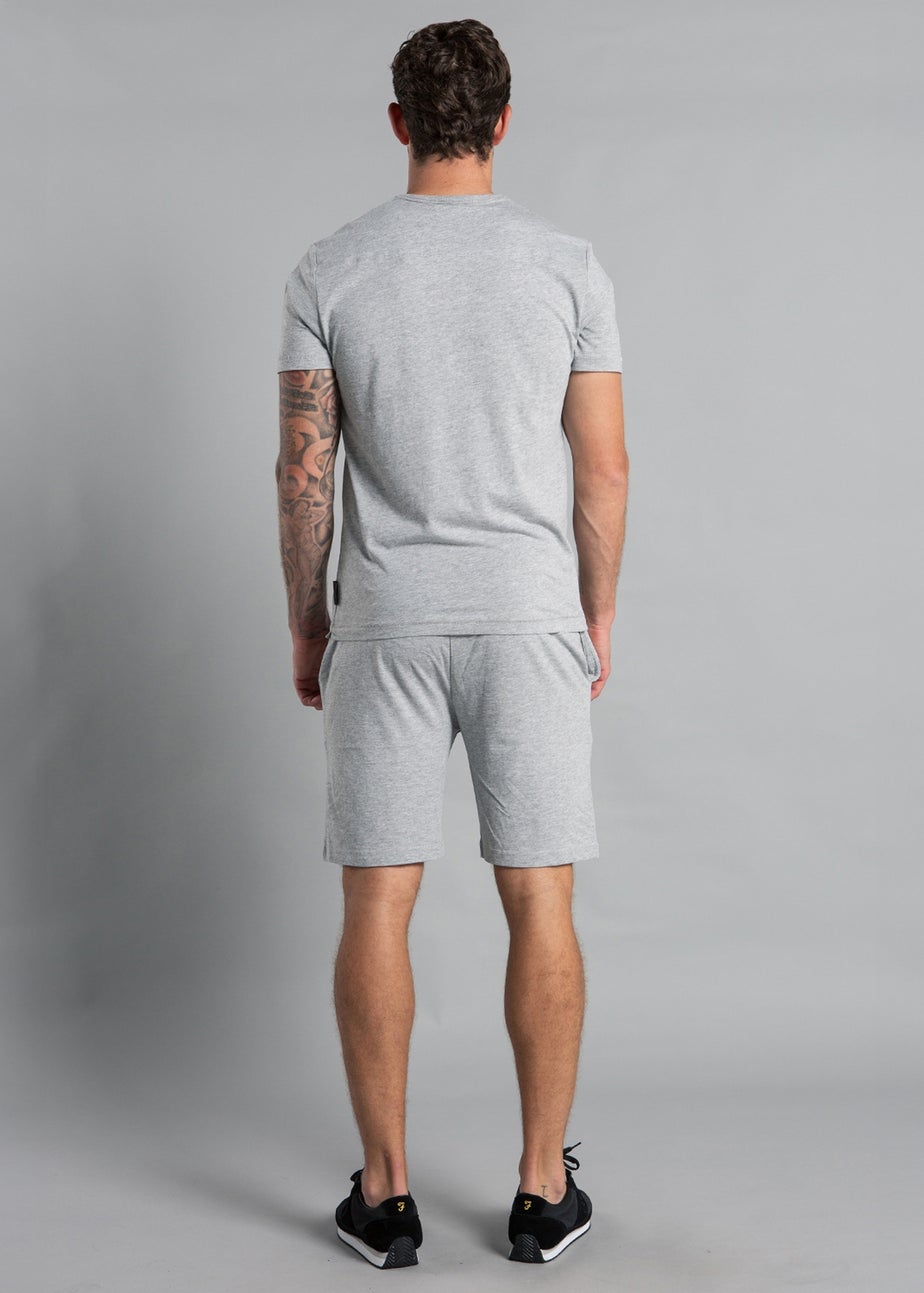 French Connection Light Grey Cotton Embossed T-Shirt and Short Set
