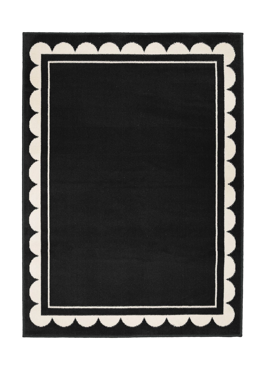 Homemaker Scallop Black Rug