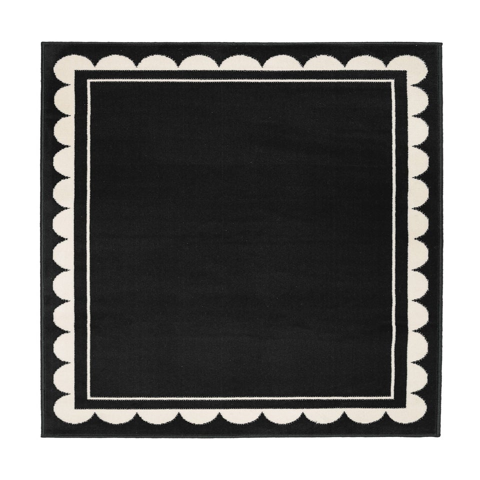 Homemaker Scallop Black Rug