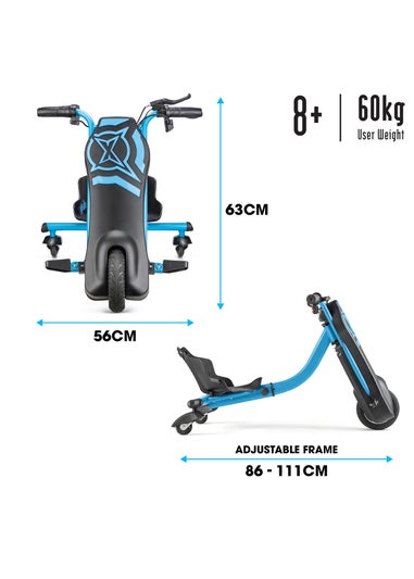 Xootz Black/Blue Cyclone Drift Trike (24V Lithium)