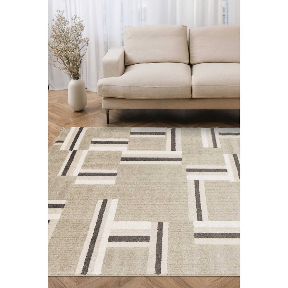 Homemaker Milan Grey/Stone/Cream Blocks Rug