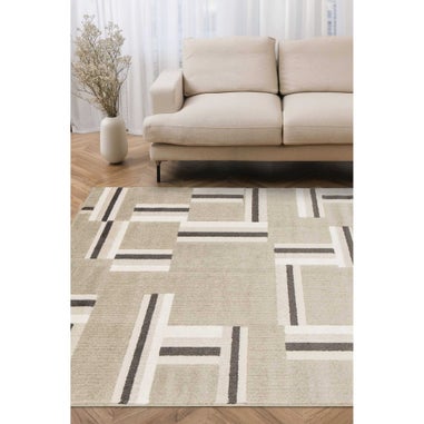 Homemaker Milan Grey/Stone/Cream Blocks Rug