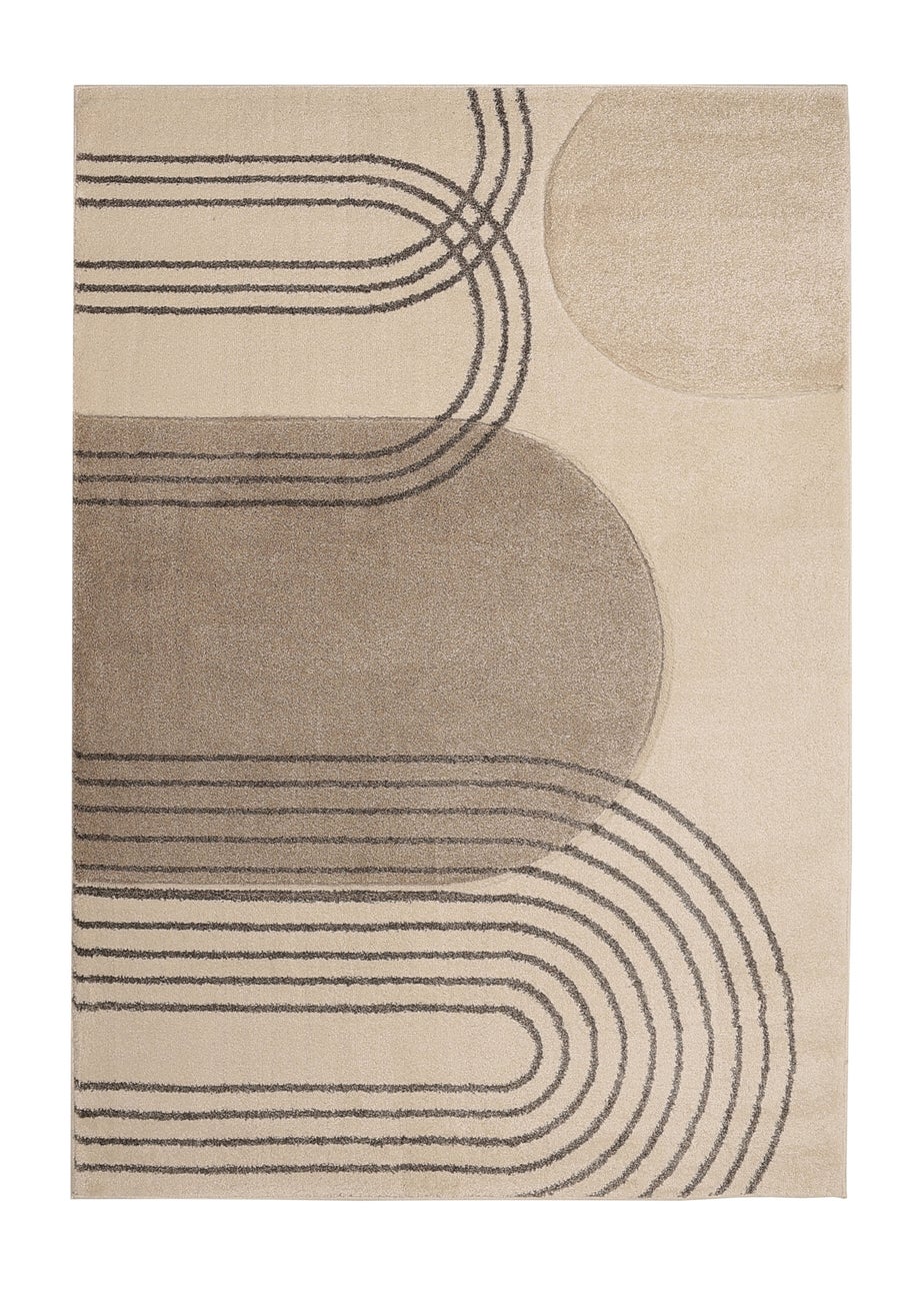 Homemaker Sara Carved Abstract Arcs Natural Rug