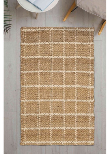 Relay Jute Check Natural Beige Rug