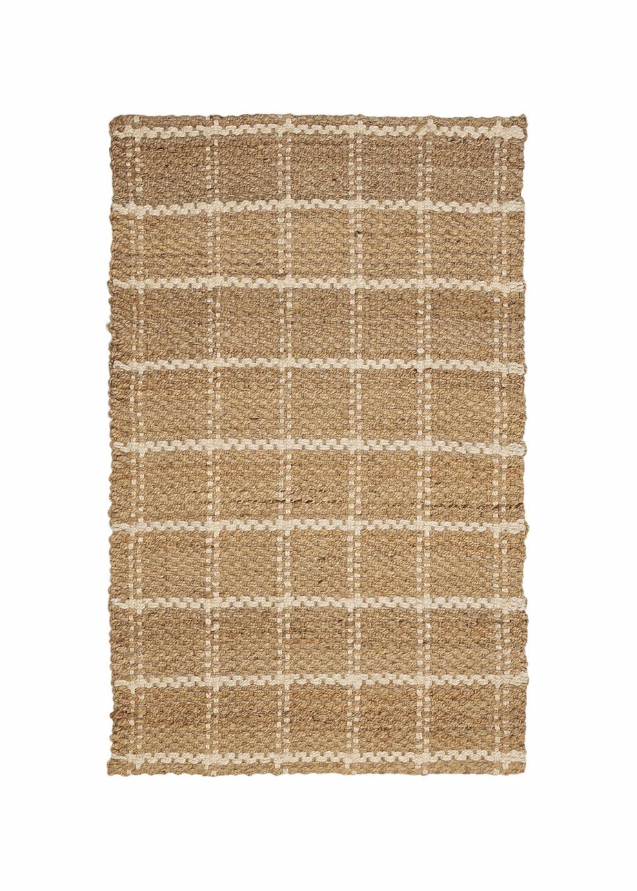 Relay Jute Check Natural Beige Rug