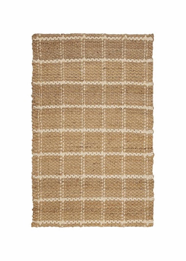 Relay Jute Check Natural Beige Rug