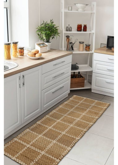 Relay Jute Check Natural Beige Runner